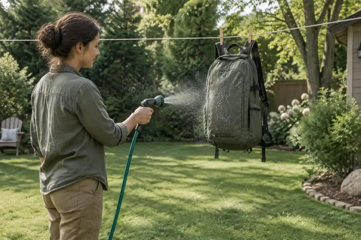 Pack under a garden hose spray to test beading