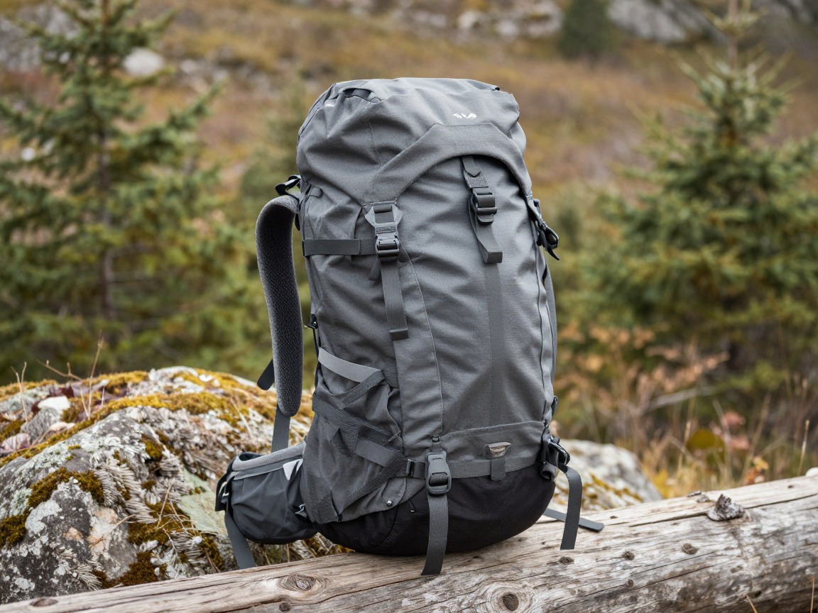 Illustration of a 50-litre internal-frame backpacking backpack
