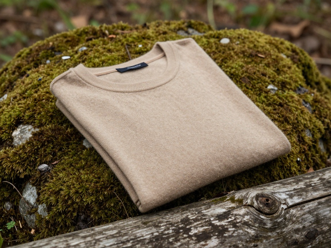 Illustration of a folded merino wool base-layer shirt