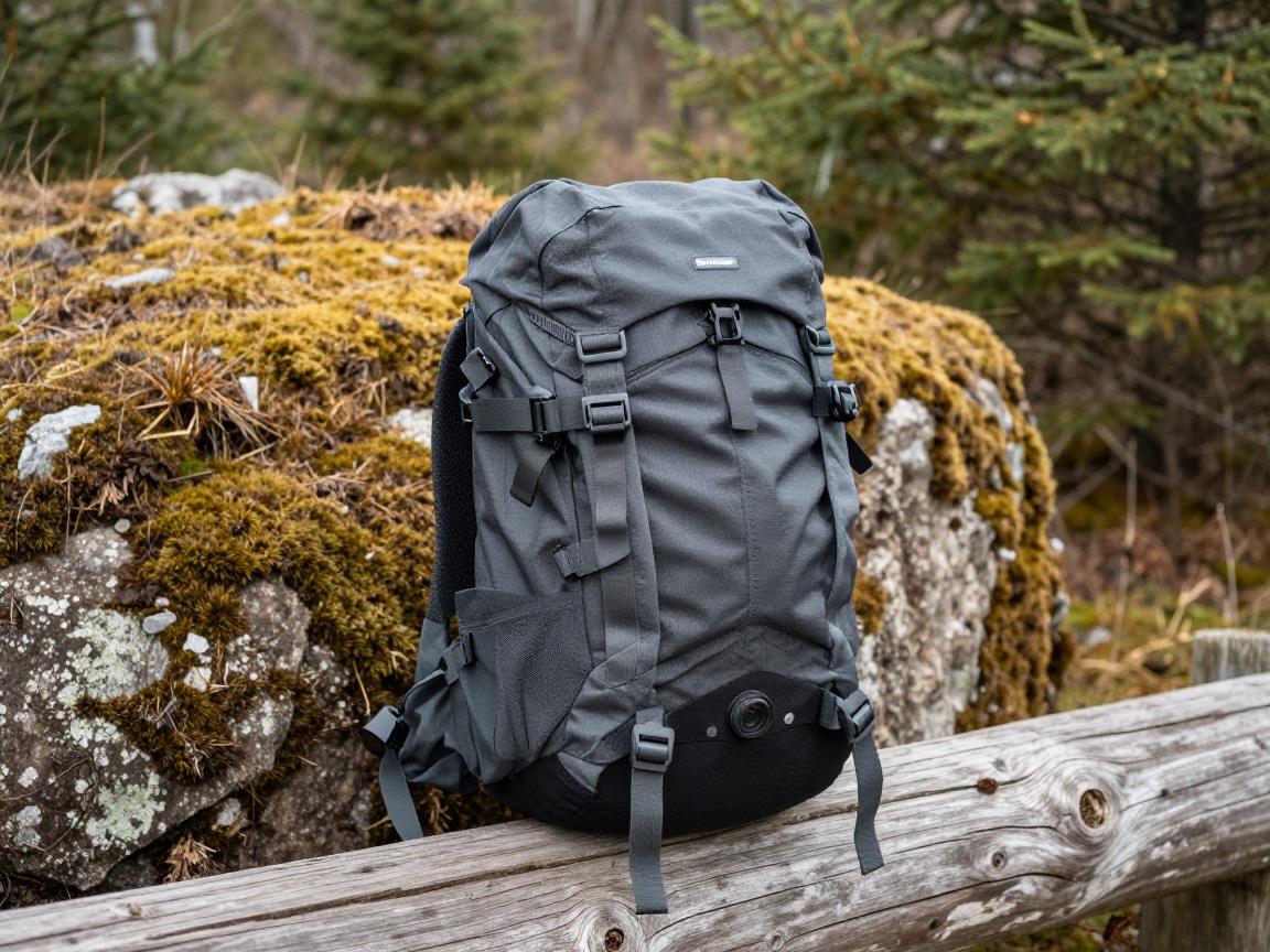 Illustration of a camera backpack for hiking