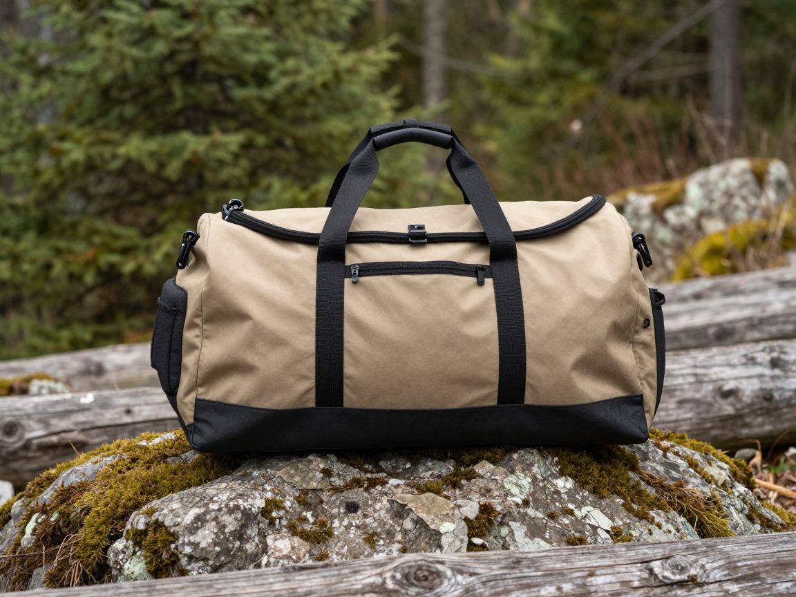 Illustration of a large travel duffel bag
