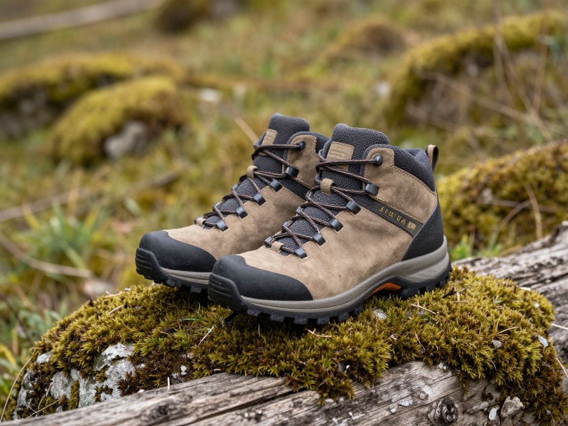 Illustration of a pair of waterproof hiking boots
