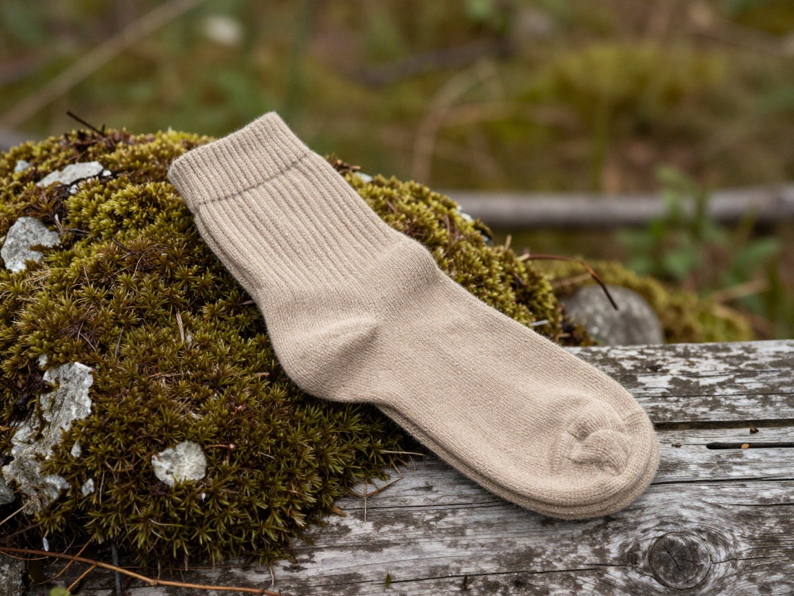 Illustration of a rolled pair of wool hiking socks