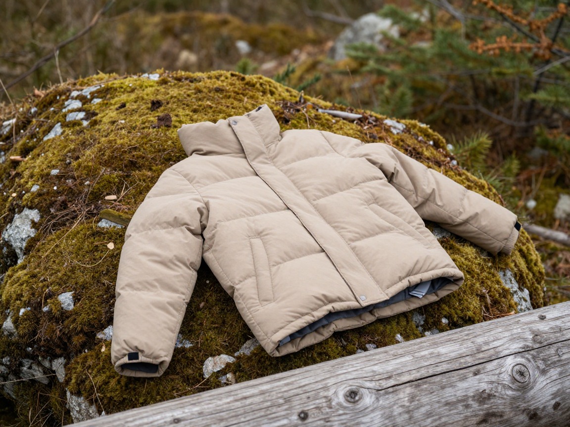 Illustration of a packable puffy insulated jacket