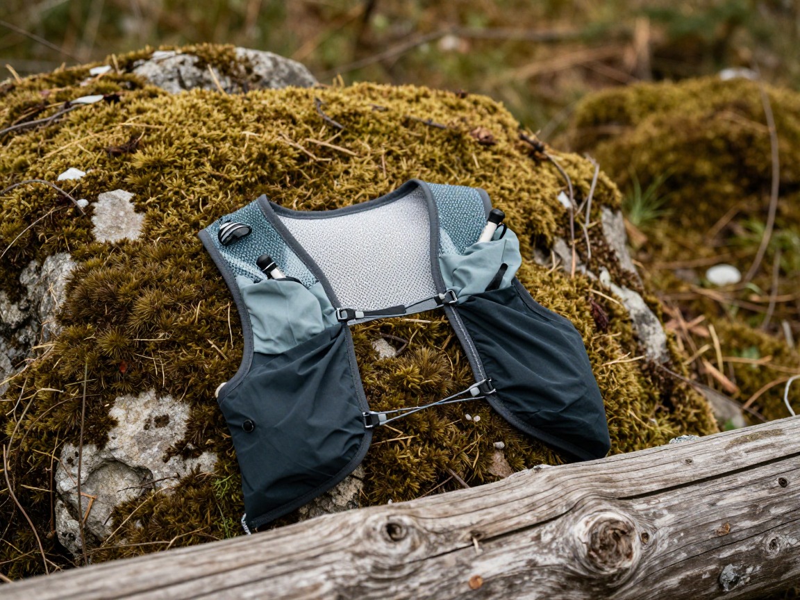 Illustration of a trail-running hydration vest