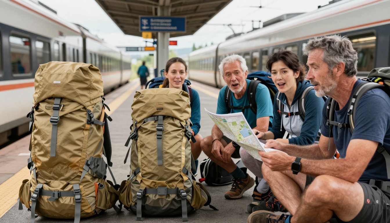 a backpack set up for fastpacking & trail-running packs, in use in its natural setting