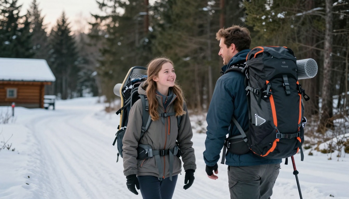 Carrying Snowshoes, Skis & Ice Tools, illustrated clearly Carrying Snowshoes, Skis & Ice Tools, illustrated clearly