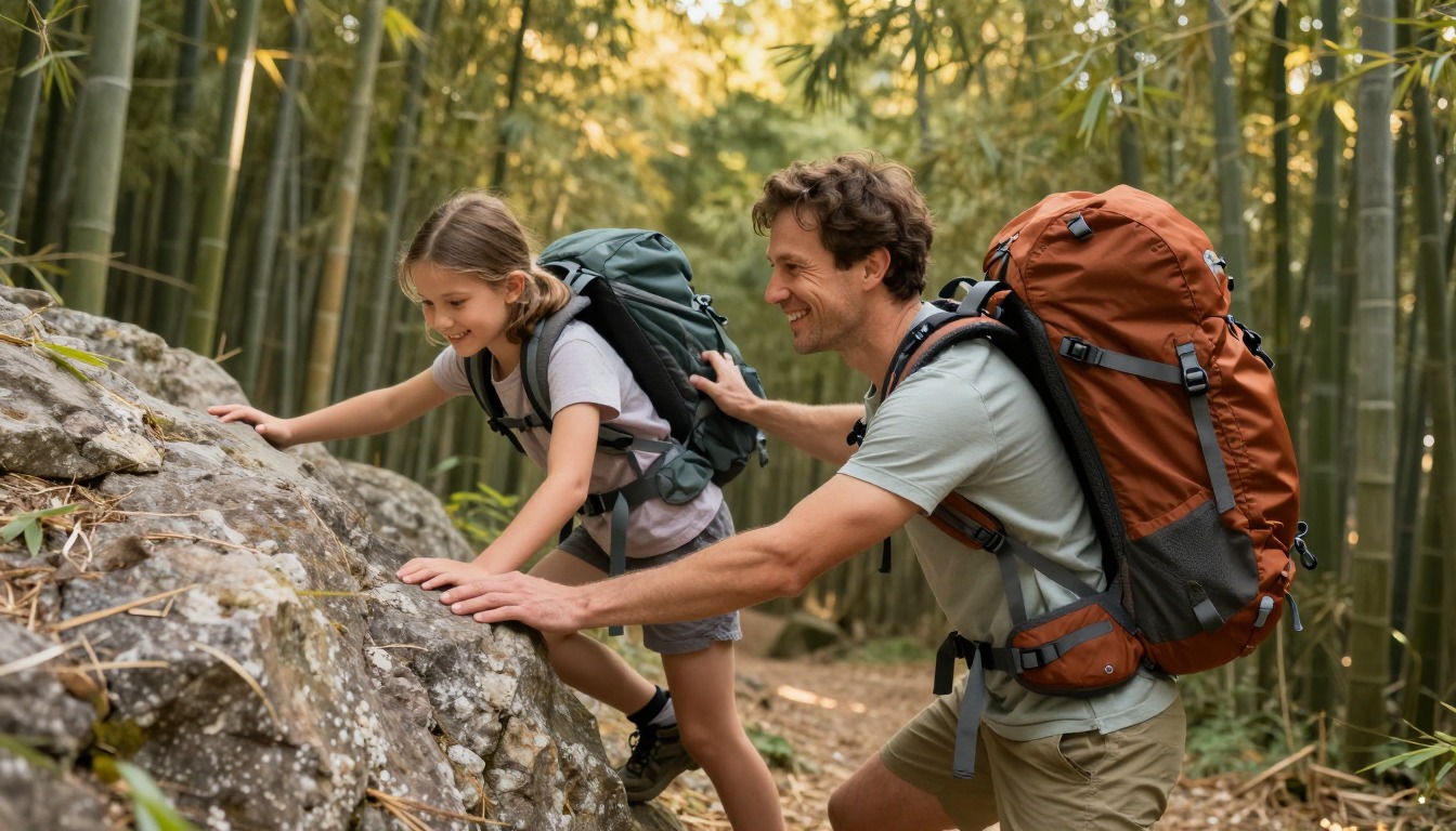 a quality backpack typical of Deuter — brandless styling, shown in context a quality backpack typical of Deuter — brandless styling, shown in context