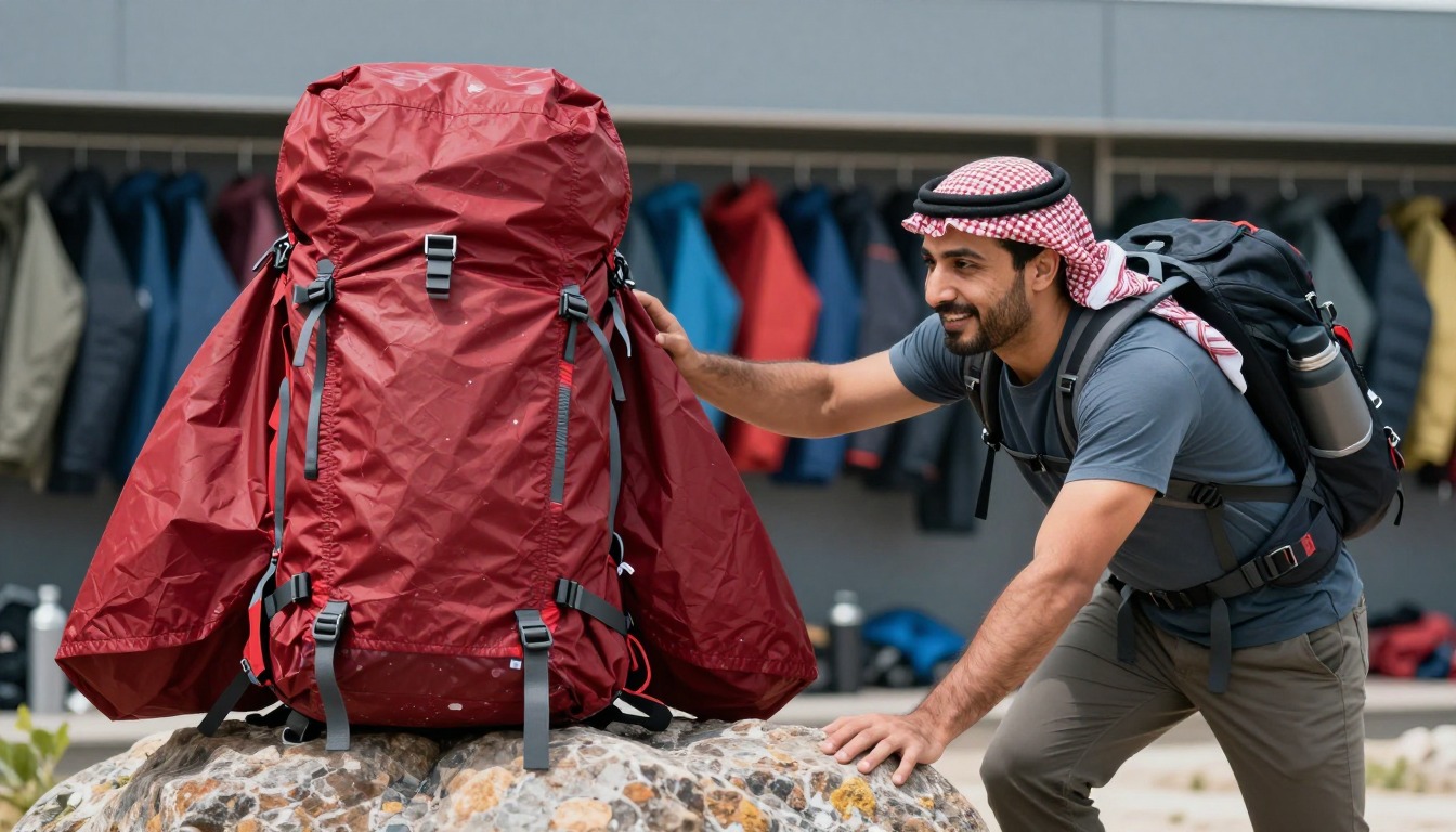 Rain Cover vs Pack Liner — the two options shown side by side for comparison Rain Cover vs Pack Liner — the two options shown side by side for comparison