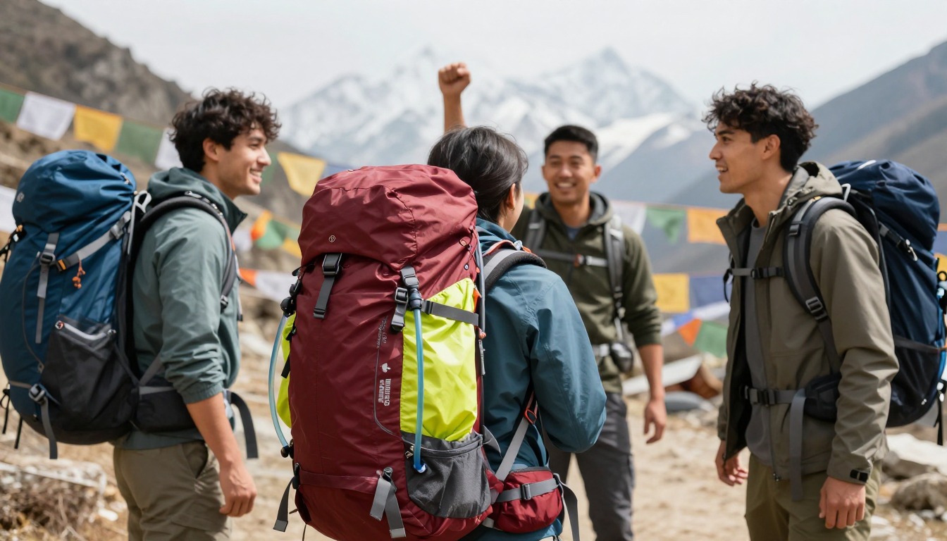 a scene that helps answer: Are hiking backpacks waterproof a scene that helps answer: Are hiking backpacks waterproof