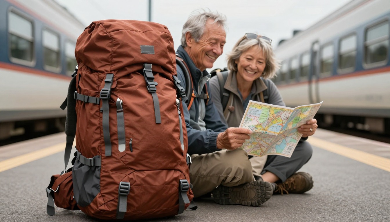 a step demonstrating: How many liters backpack for hiking, hands and gear only, no face