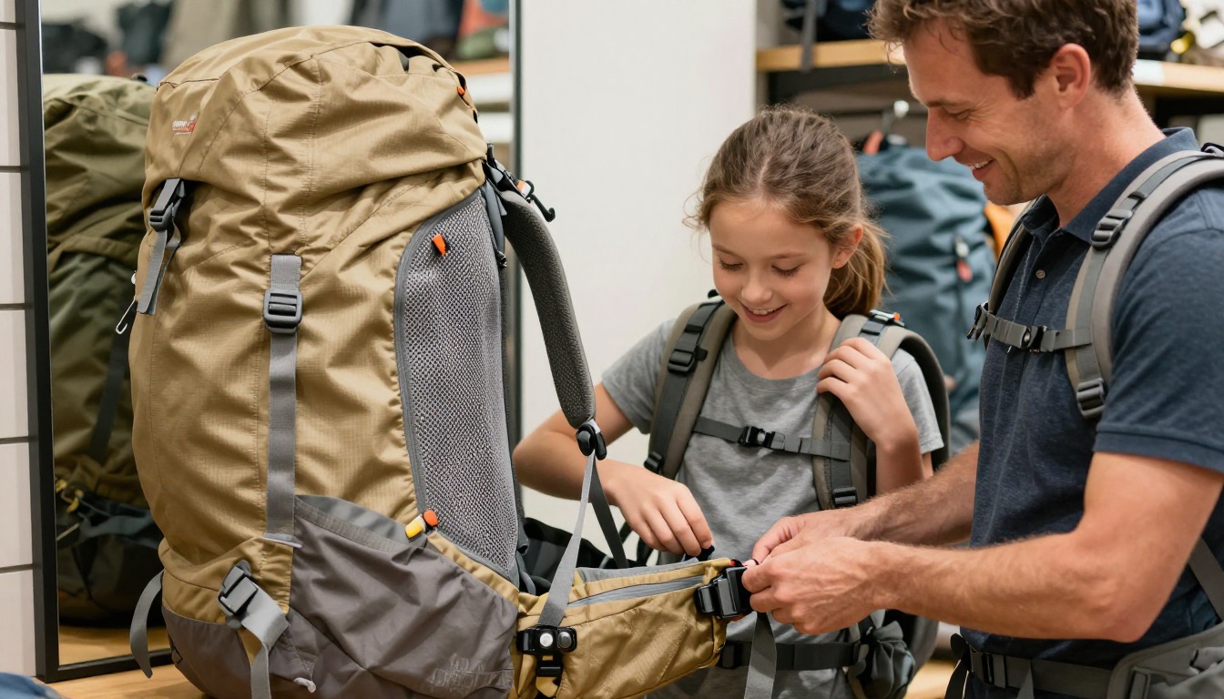 a step demonstrating: How to loosen backpack straps, hands and gear only, no face