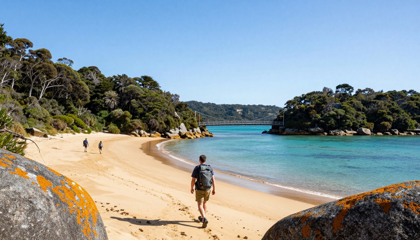 Illustration evoking Abel Tasman Coast Track