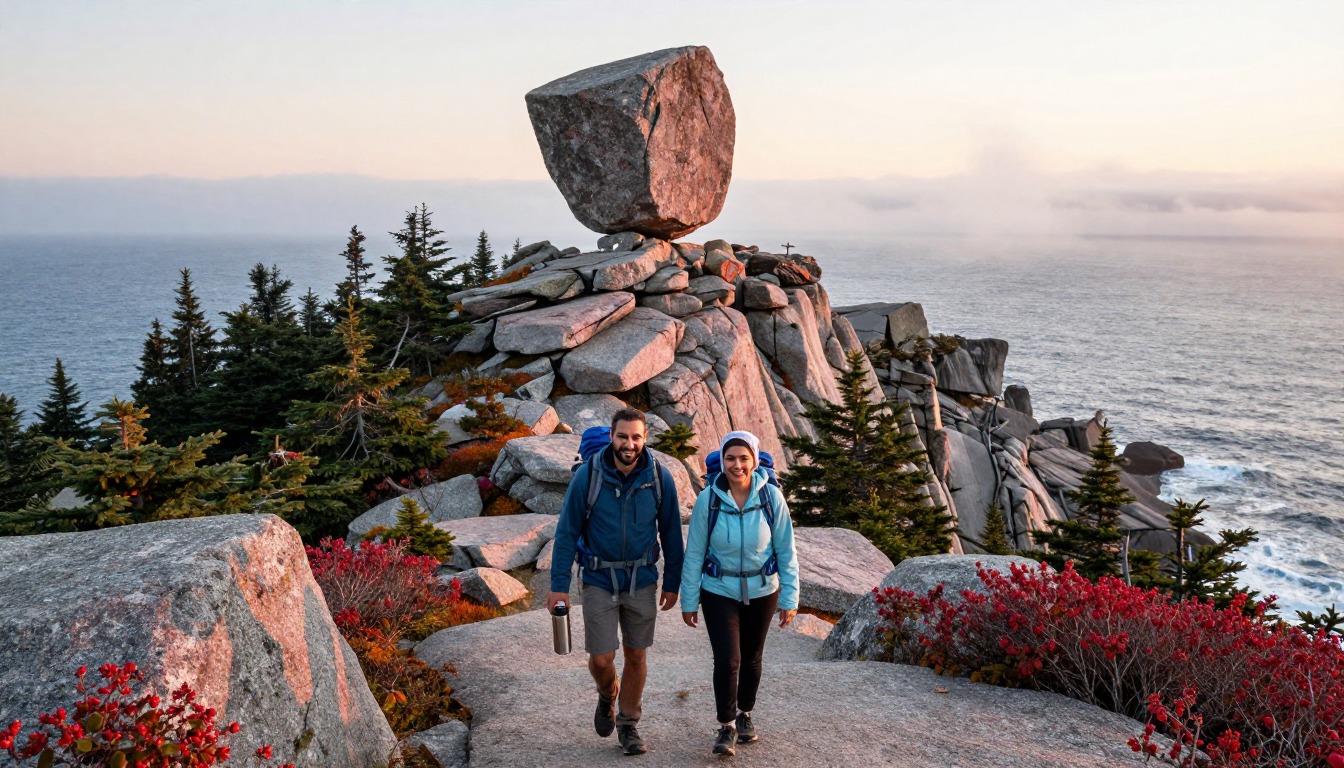 Illustration of the trail at Acadia National Park