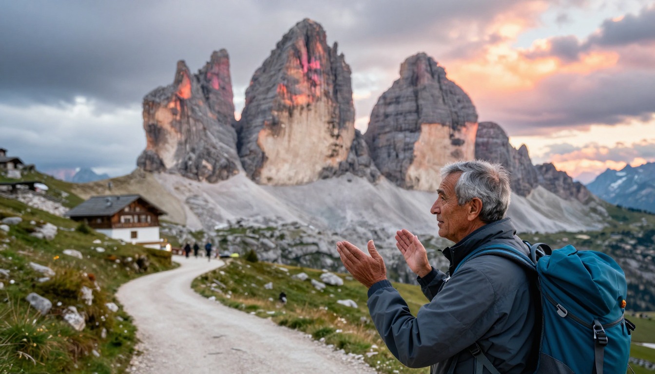 Illustration capturing a moment at Alta Via 1 — Dolomites