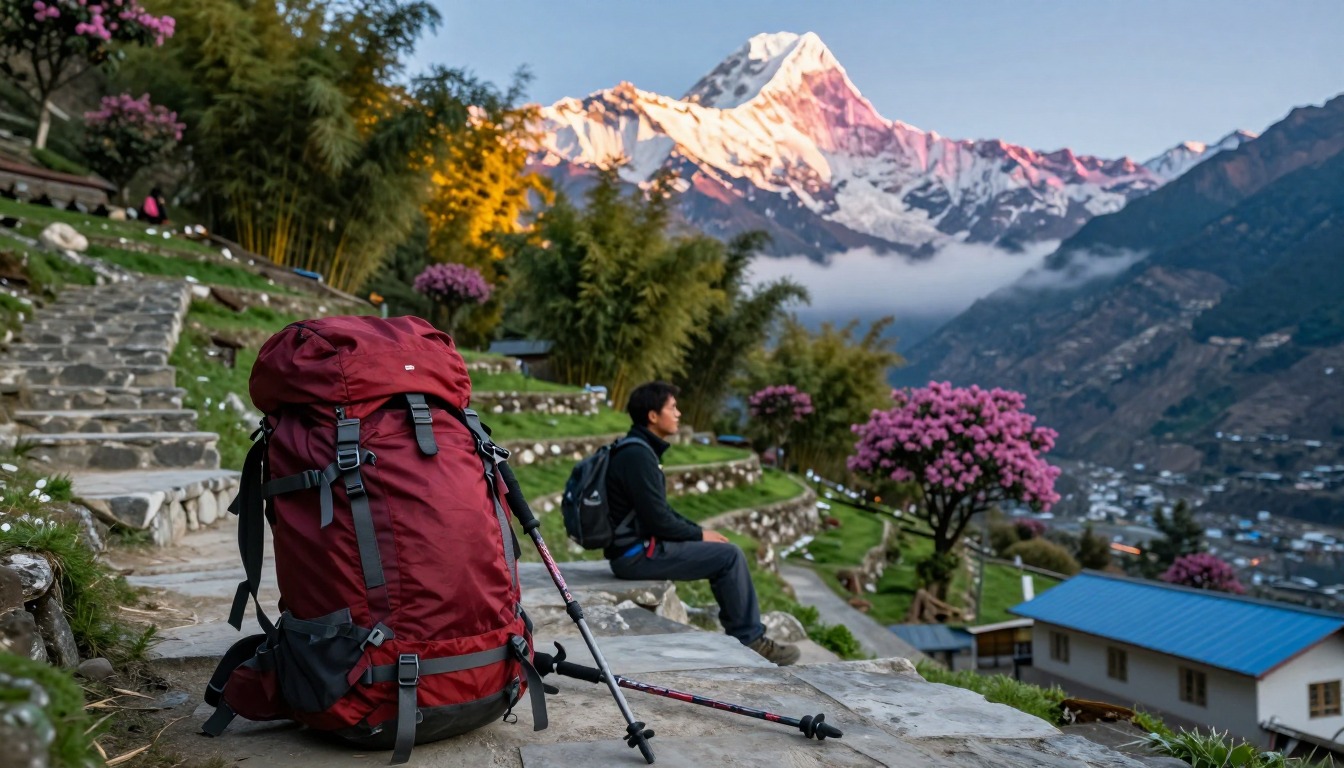 Illustrative detail from Annapurna Base Camp — the Sanctuary