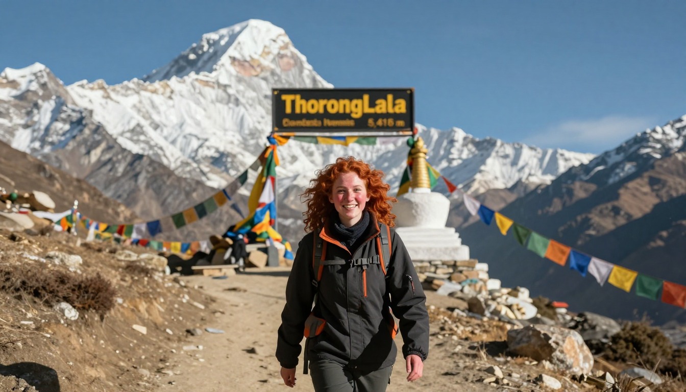 Illustration of the trail at Annapurna Circuit — Thorong La