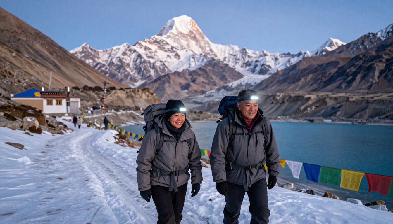 Illustration capturing a moment at Annapurna Circuit — Thorong La