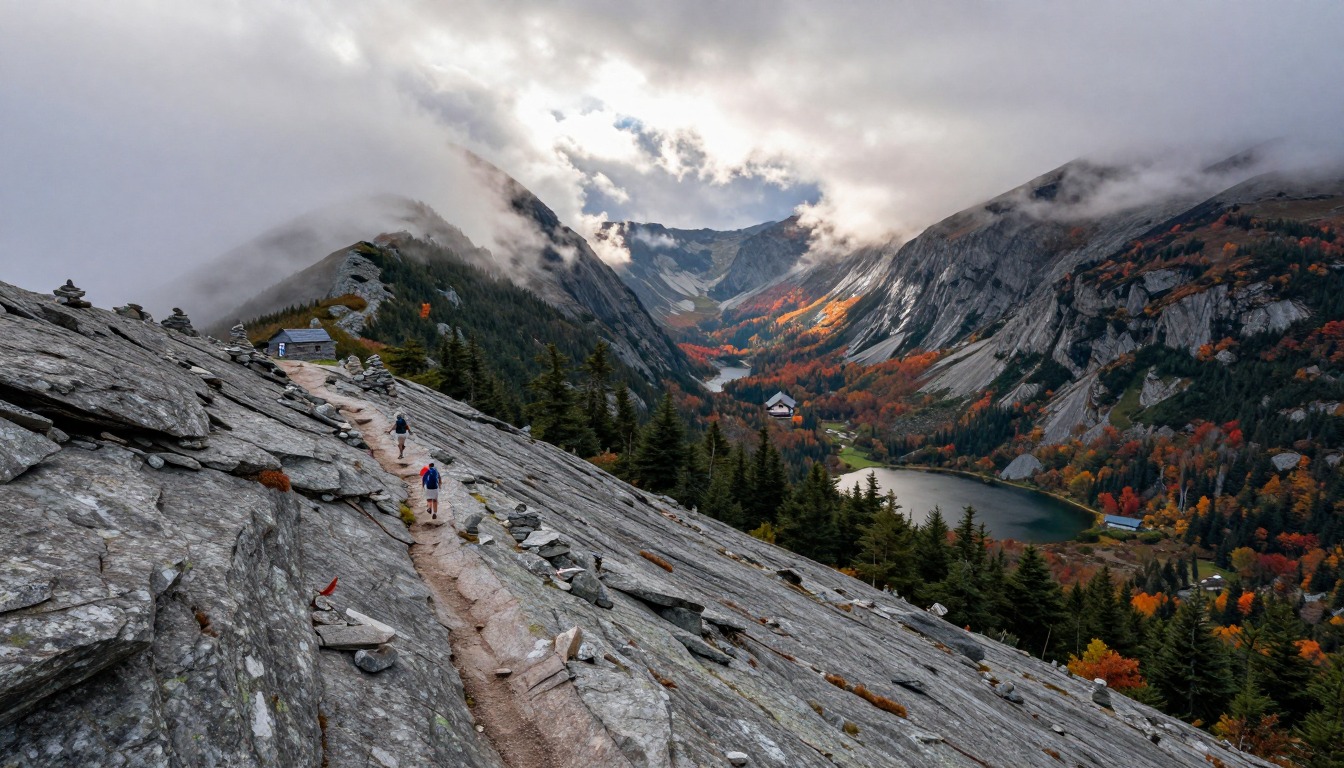 Illustration evoking Franconia Ridge — White Mountains