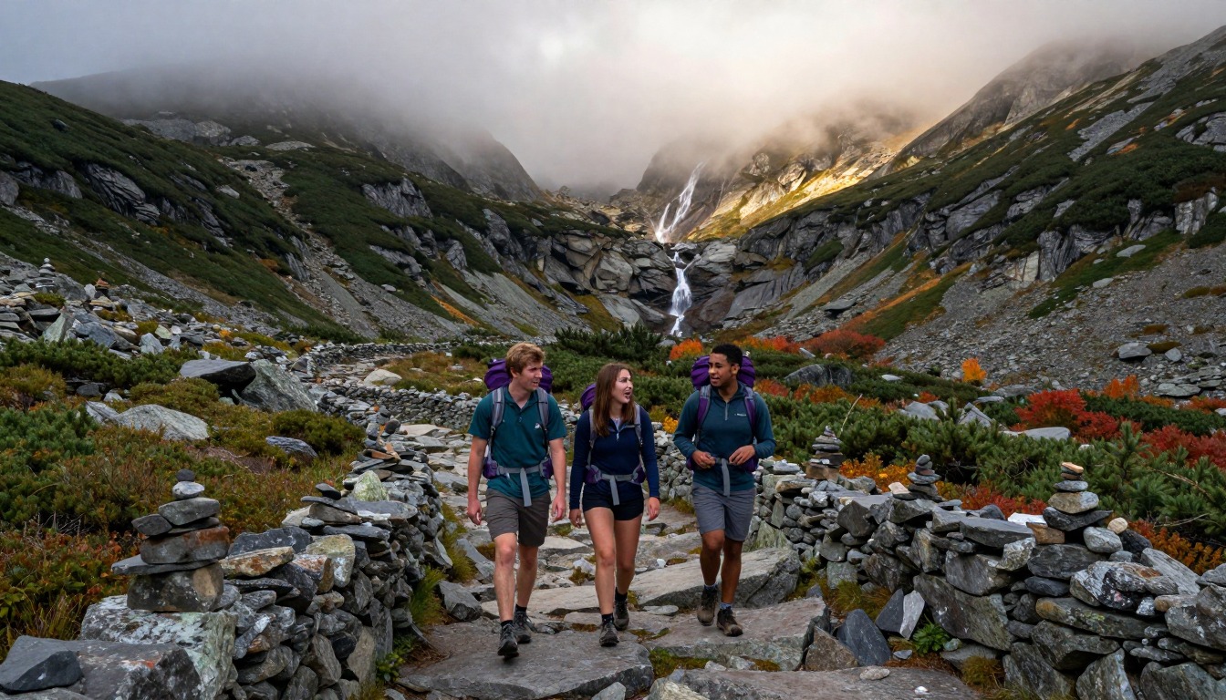 Illustration of the trail at Franconia Ridge — White Mountains