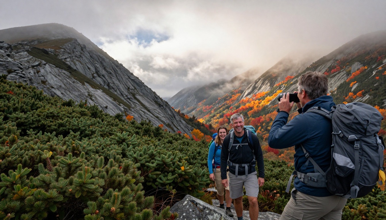 Illustration capturing a moment at Franconia Ridge — White Mountains