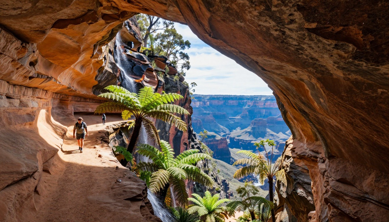 Illustration evoking Blue Mountains — Grand Canyon Track