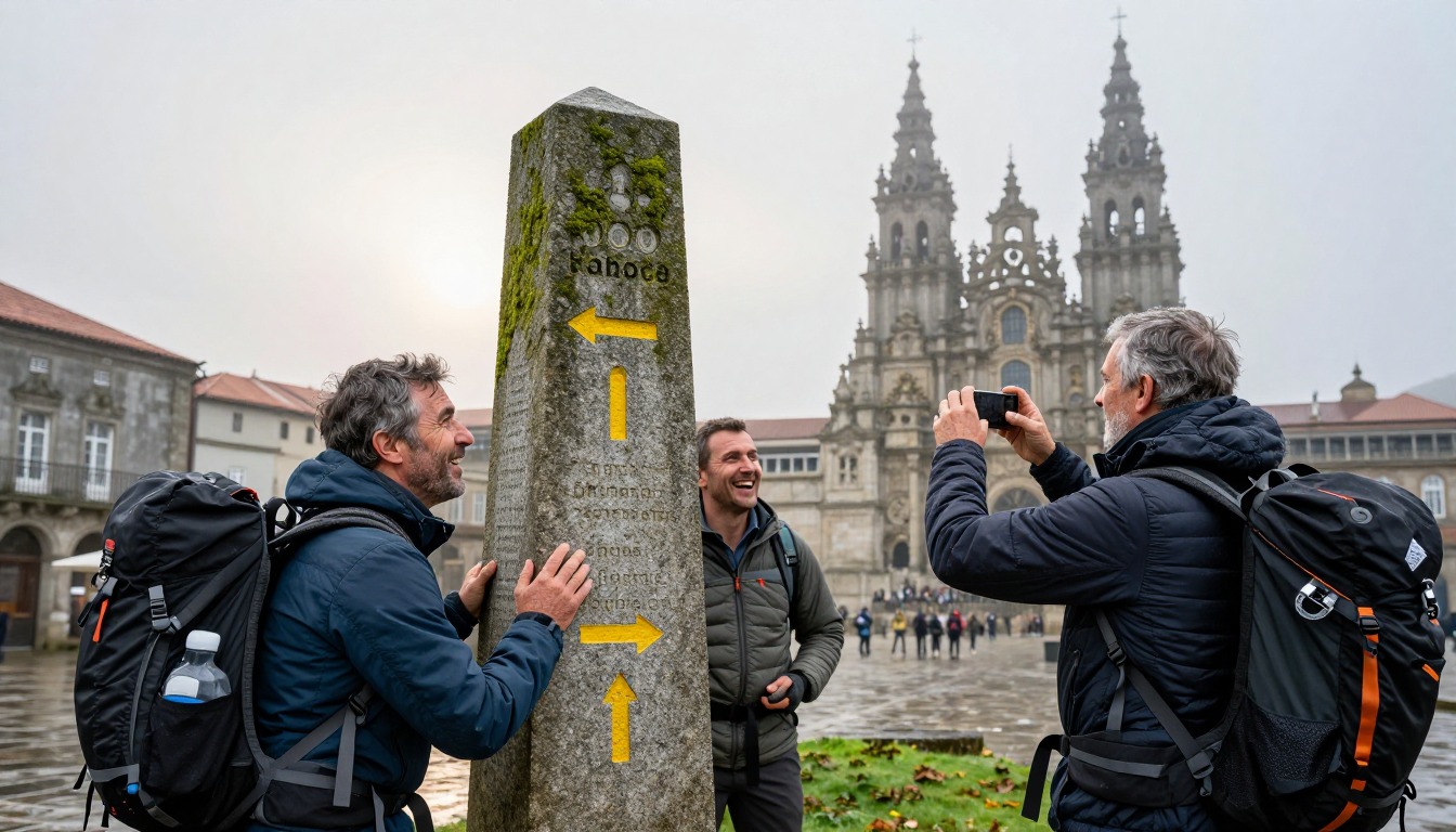 Illustration capturing a moment at Camino Francés — Galicia to Santiago