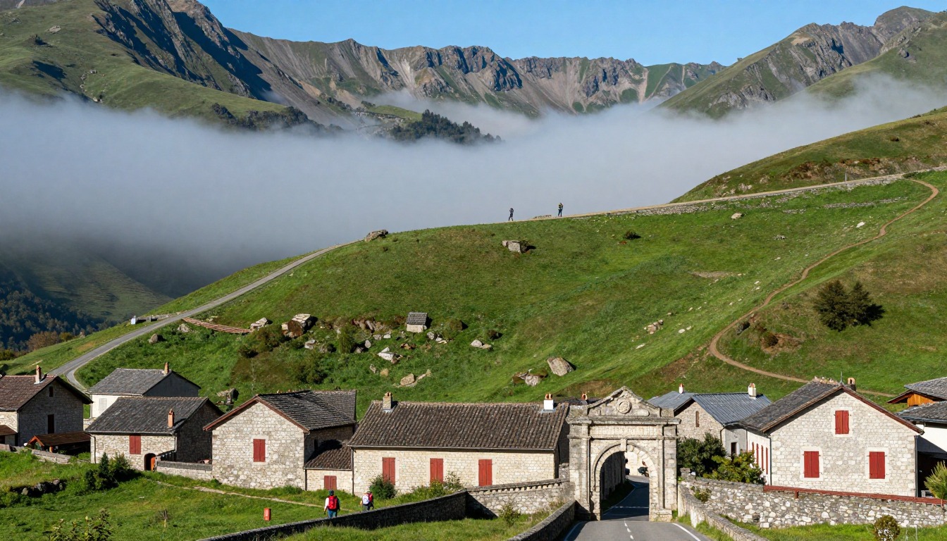 Illustration evoking Camino Francés — the Pyrenees Start