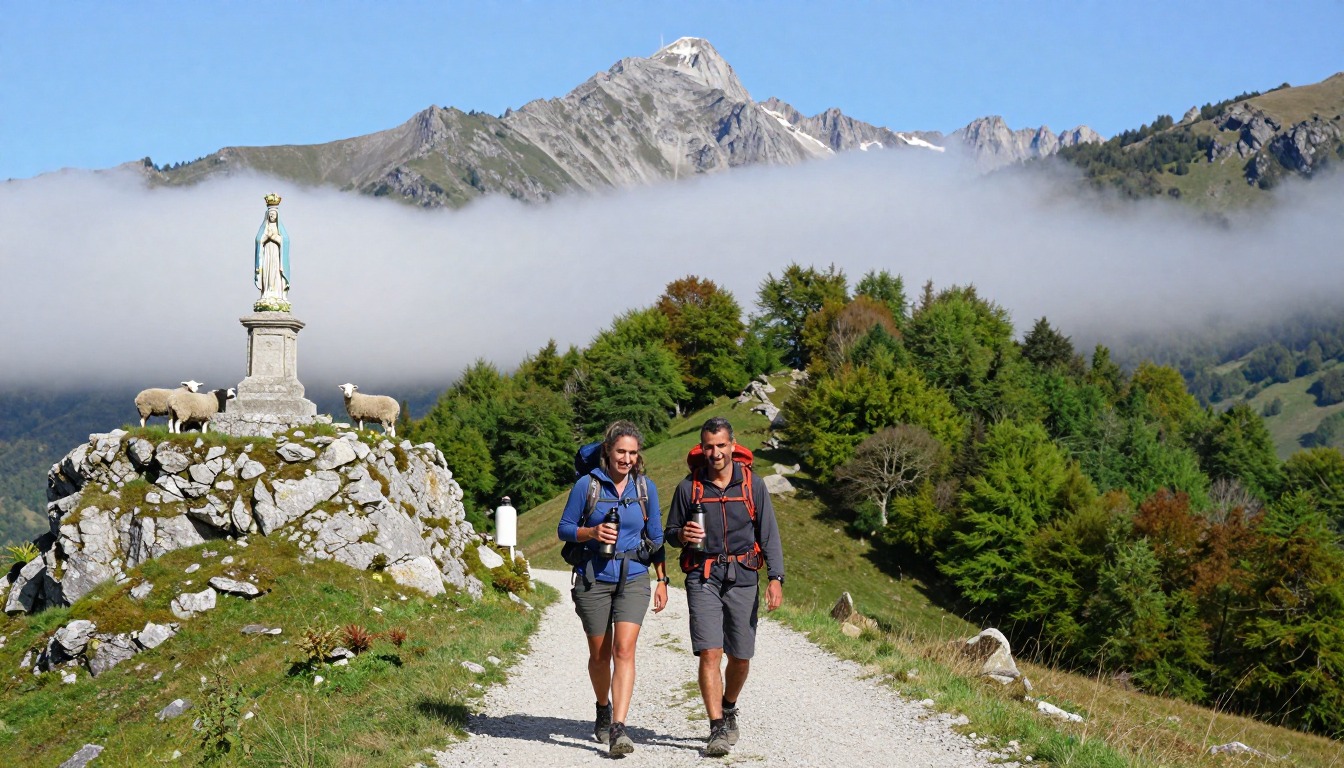 Illustration of the trail at Camino Francés — the Pyrenees Start