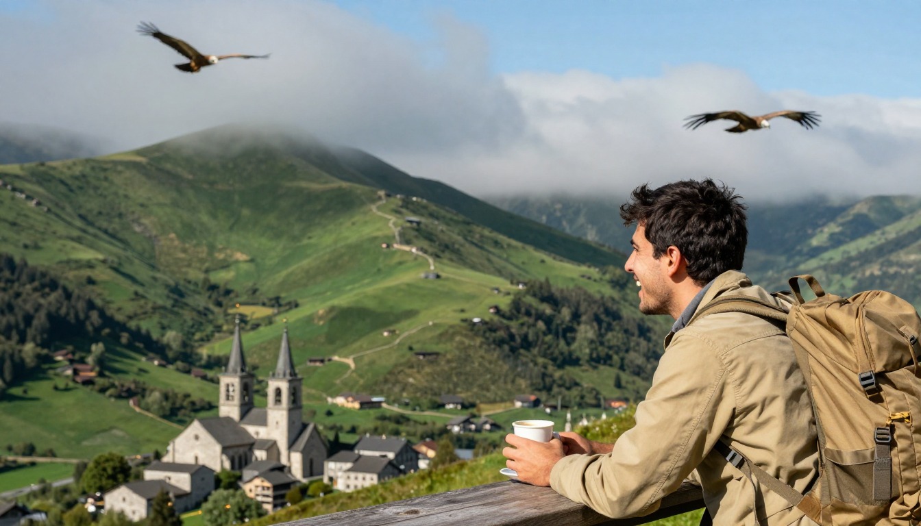 Illustration capturing a moment at Camino Francés — the Pyrenees Start