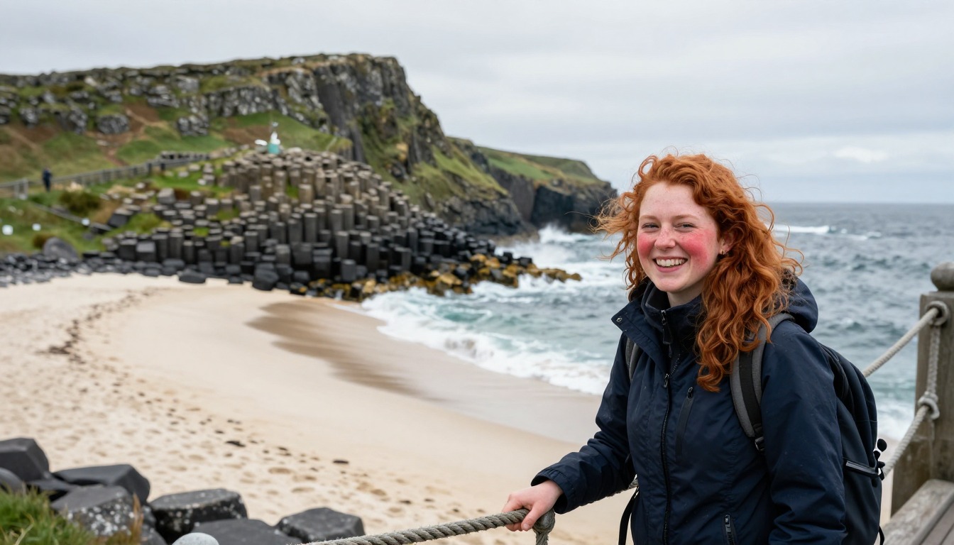 Illustration capturing a moment at Causeway Coast Way — Giant’s Causeway