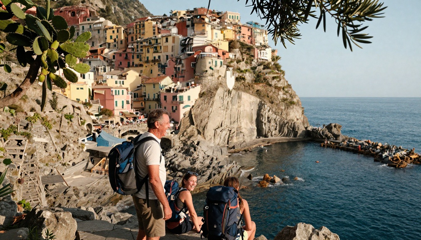 Illustration capturing a moment at Cinque Terre — Sentiero Azzurro
