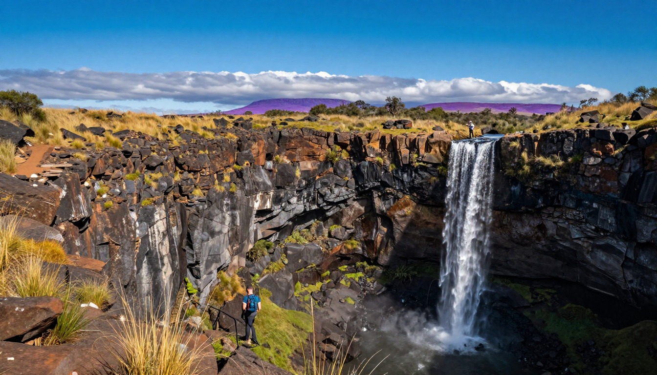 Illustration evoking Drakensberg Amphitheatre & Tugela Falls