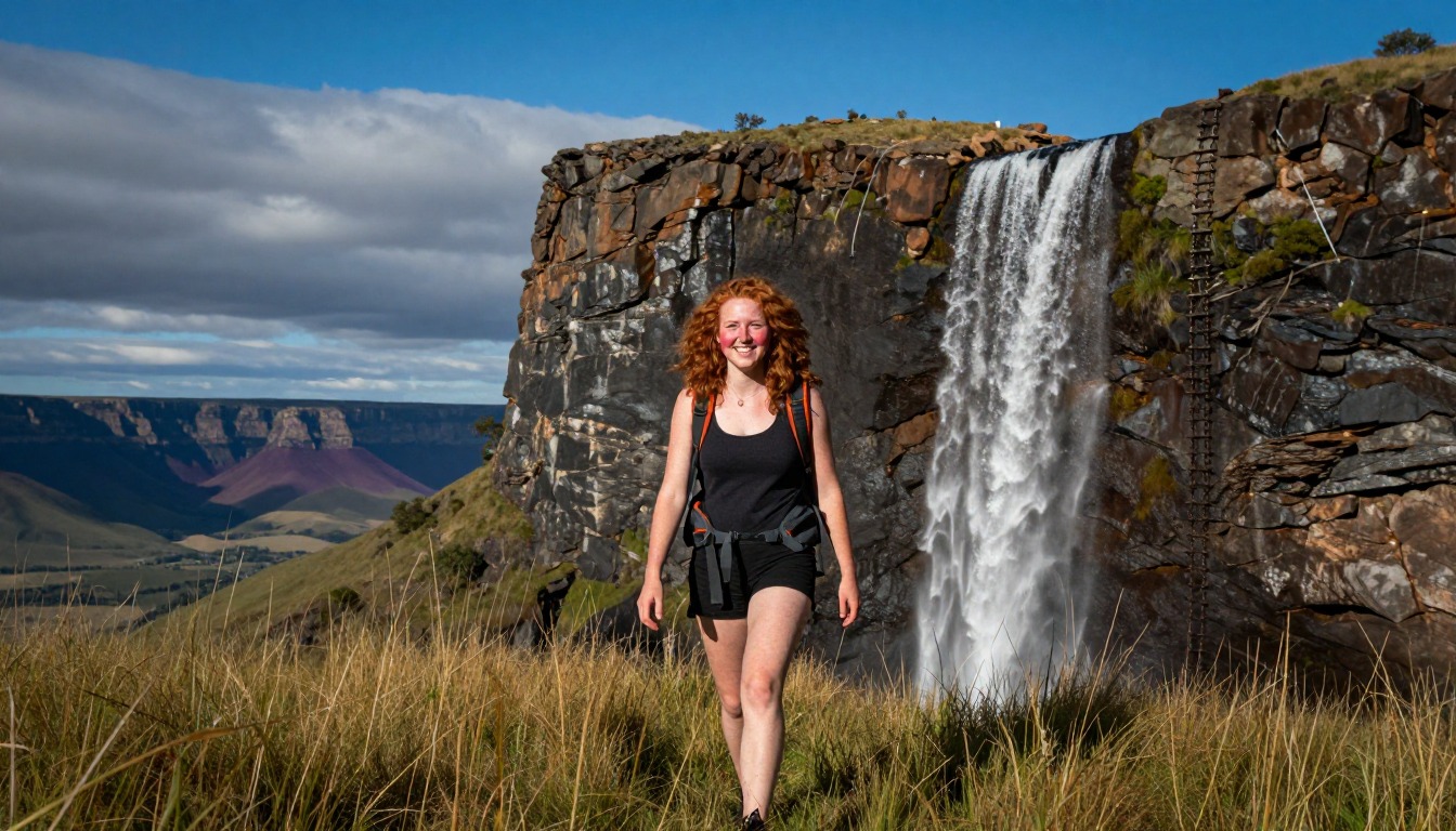 Illustration capturing a moment at Drakensberg Amphitheatre & Tugela Falls