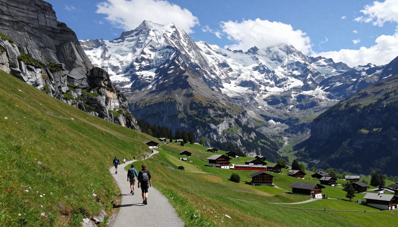 Illustration evoking Eiger Trail — Grindelwald