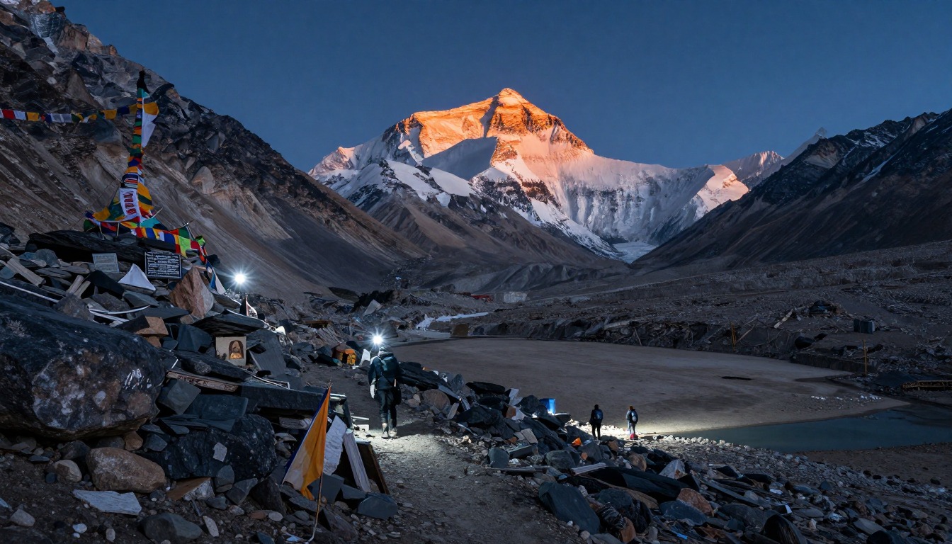 Illustration evoking Everest Base Camp — Gorak Shep & Kala Patthar