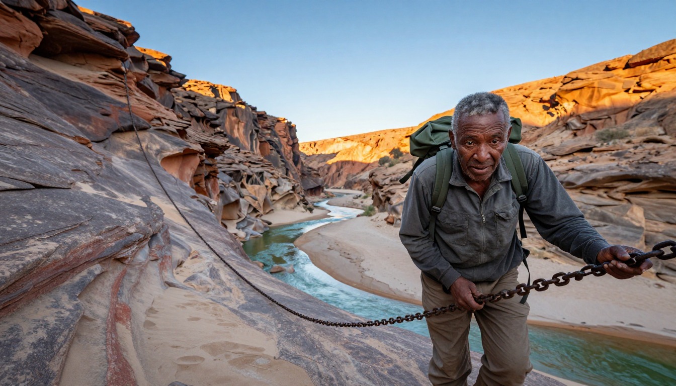 Illustration capturing a moment at Fish River Canyon Trail