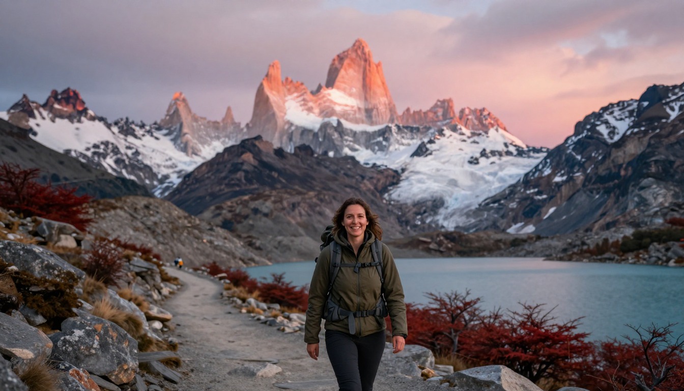 Illustration of the trail at Fitz Roy — Laguna de los Tres