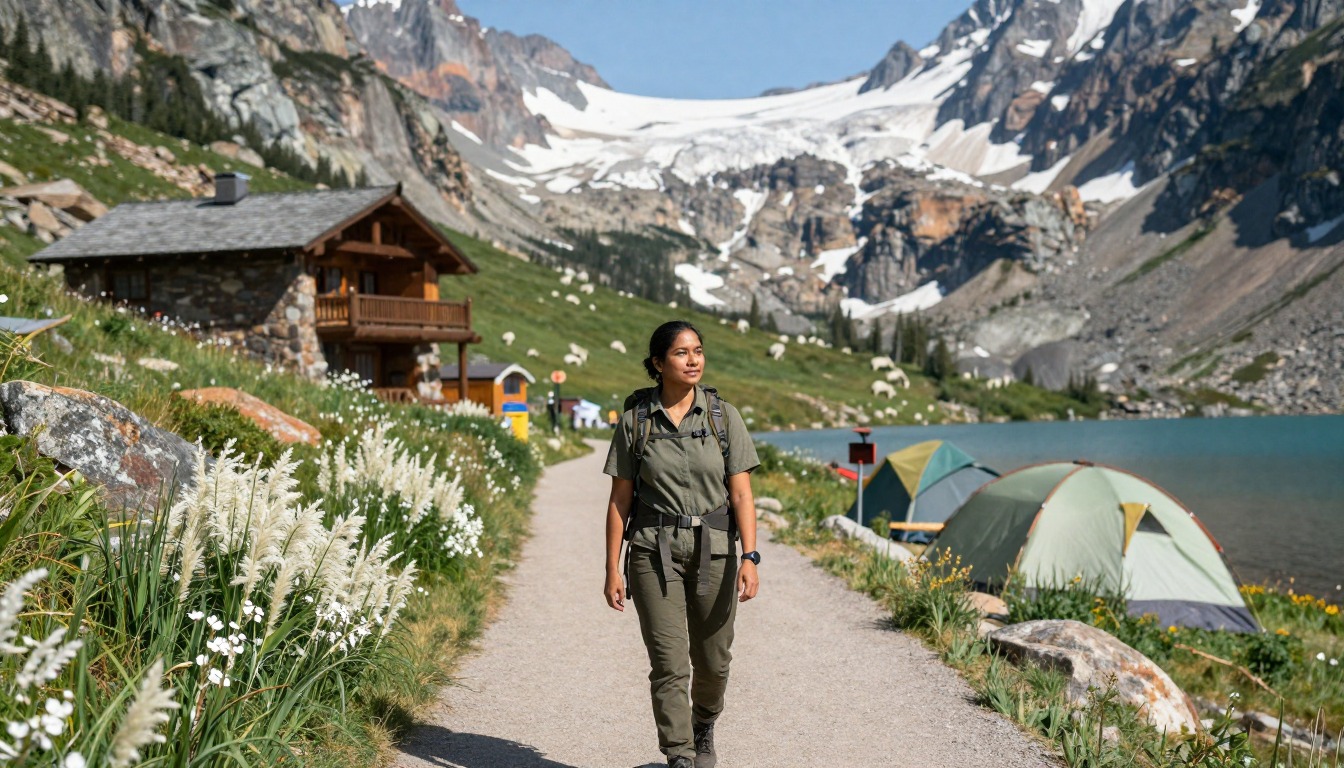 Illustration of a place to stay near Glacier — Highline Trail