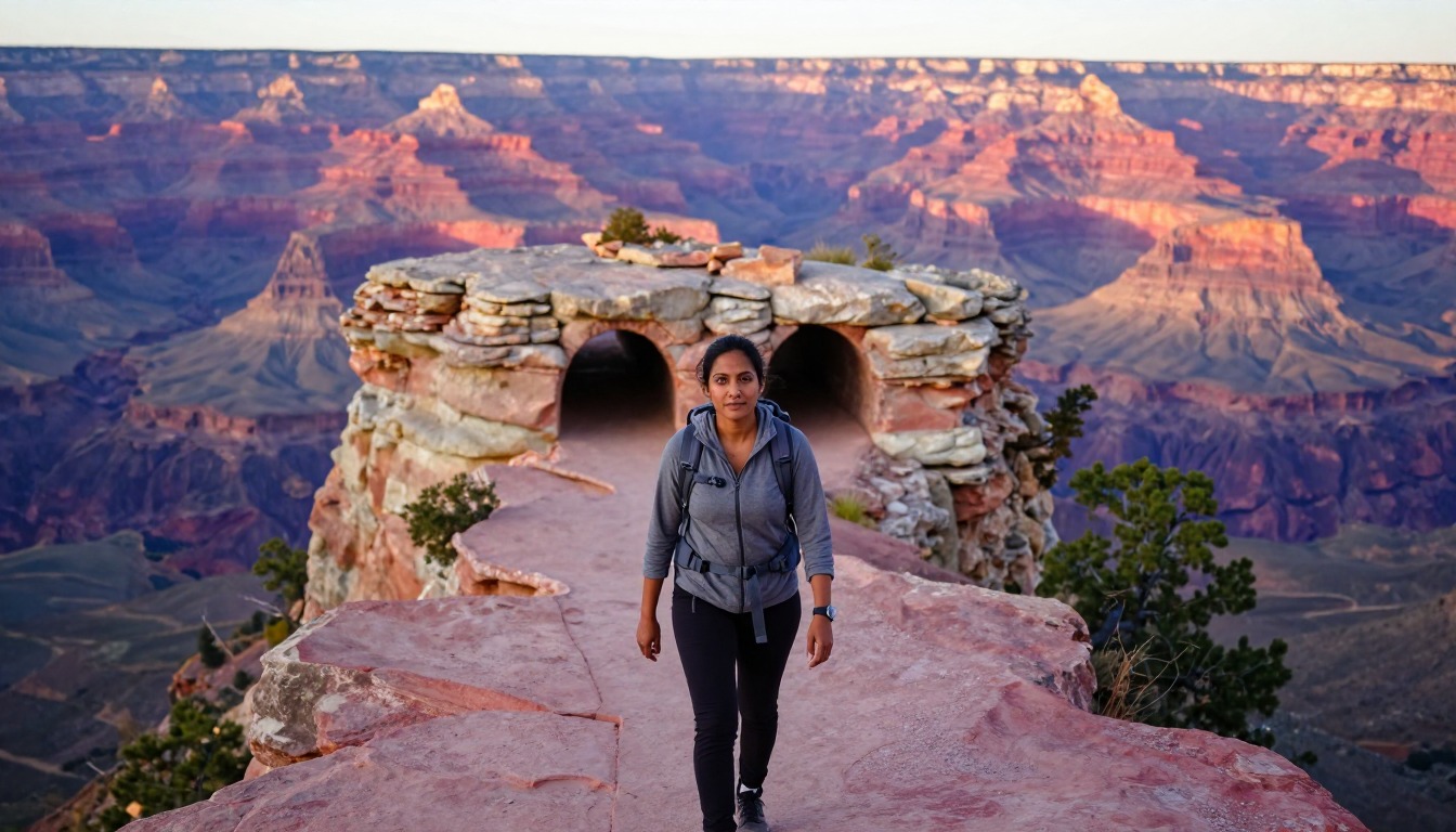 Illustration of the trail at Grand Canyon — Bright Angel Trail