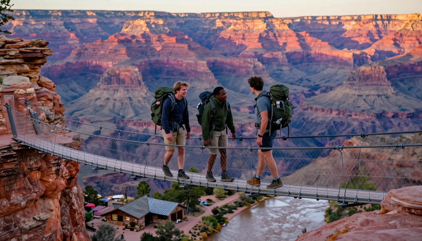 Illustration capturing a moment at Grand Canyon — Bright Angel Trail