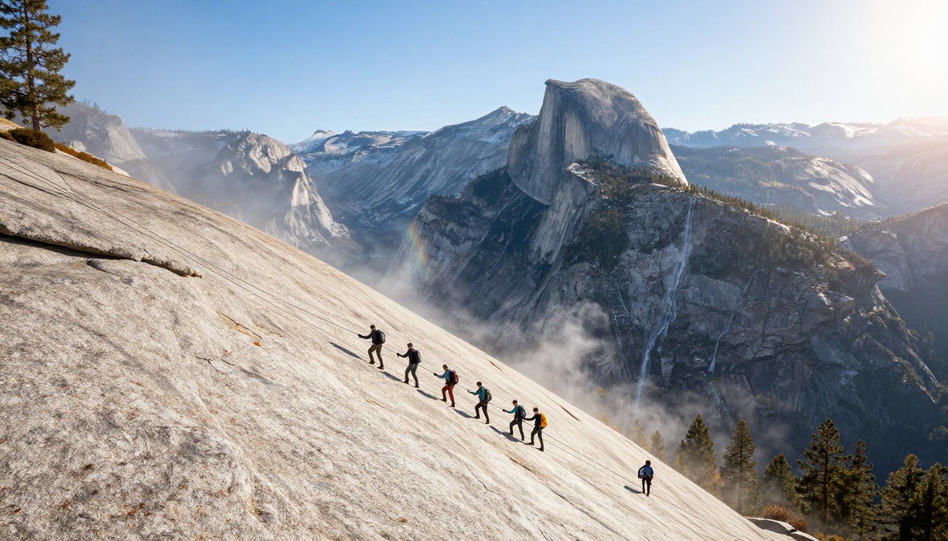 Illustration evoking Half Dome & Yosemite Valley