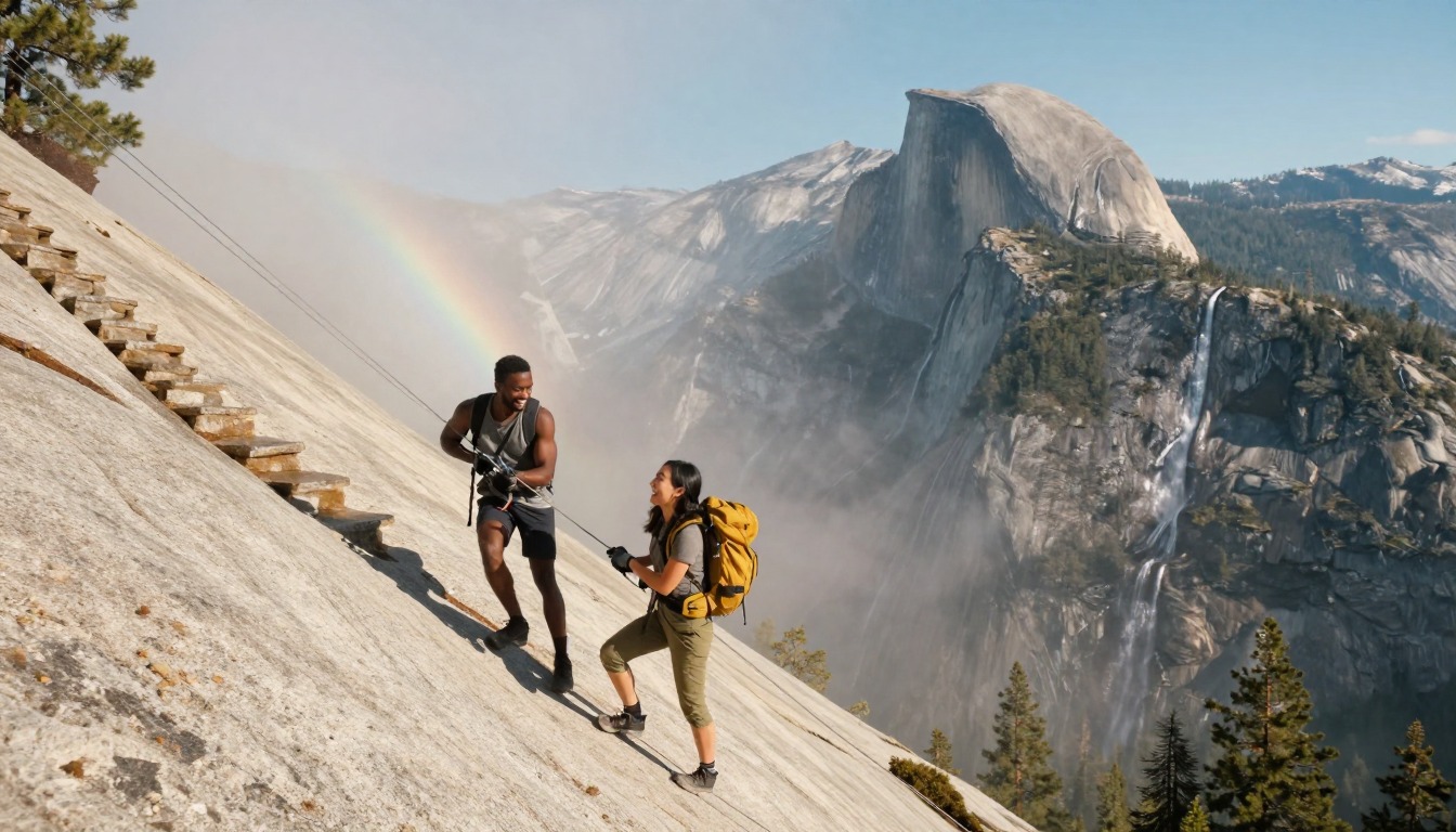 Illustration capturing a moment at Half Dome & Yosemite Valley