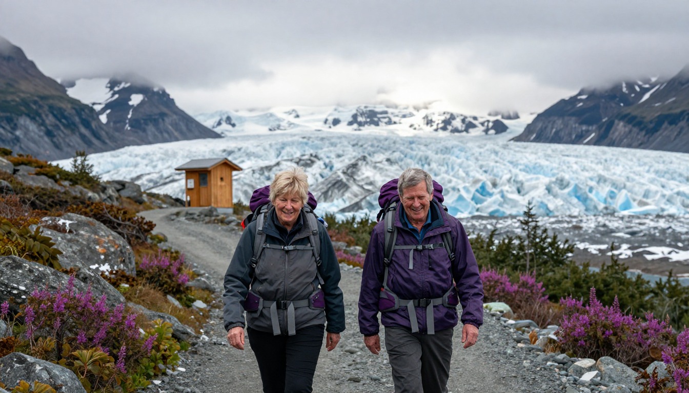 Illustration of the trail at Harding Icefield Trail