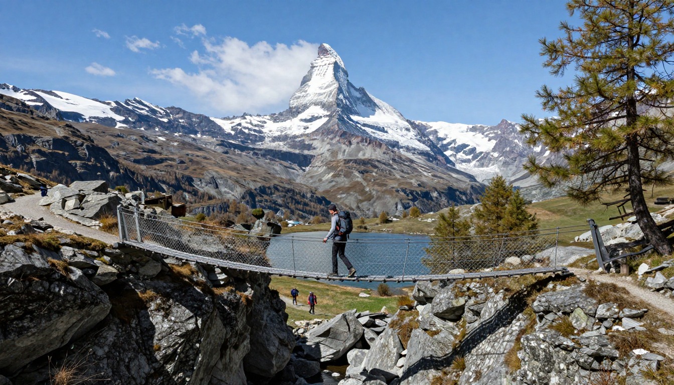 Illustration evoking Walker's Haute Route — Chamonix to Zermatt