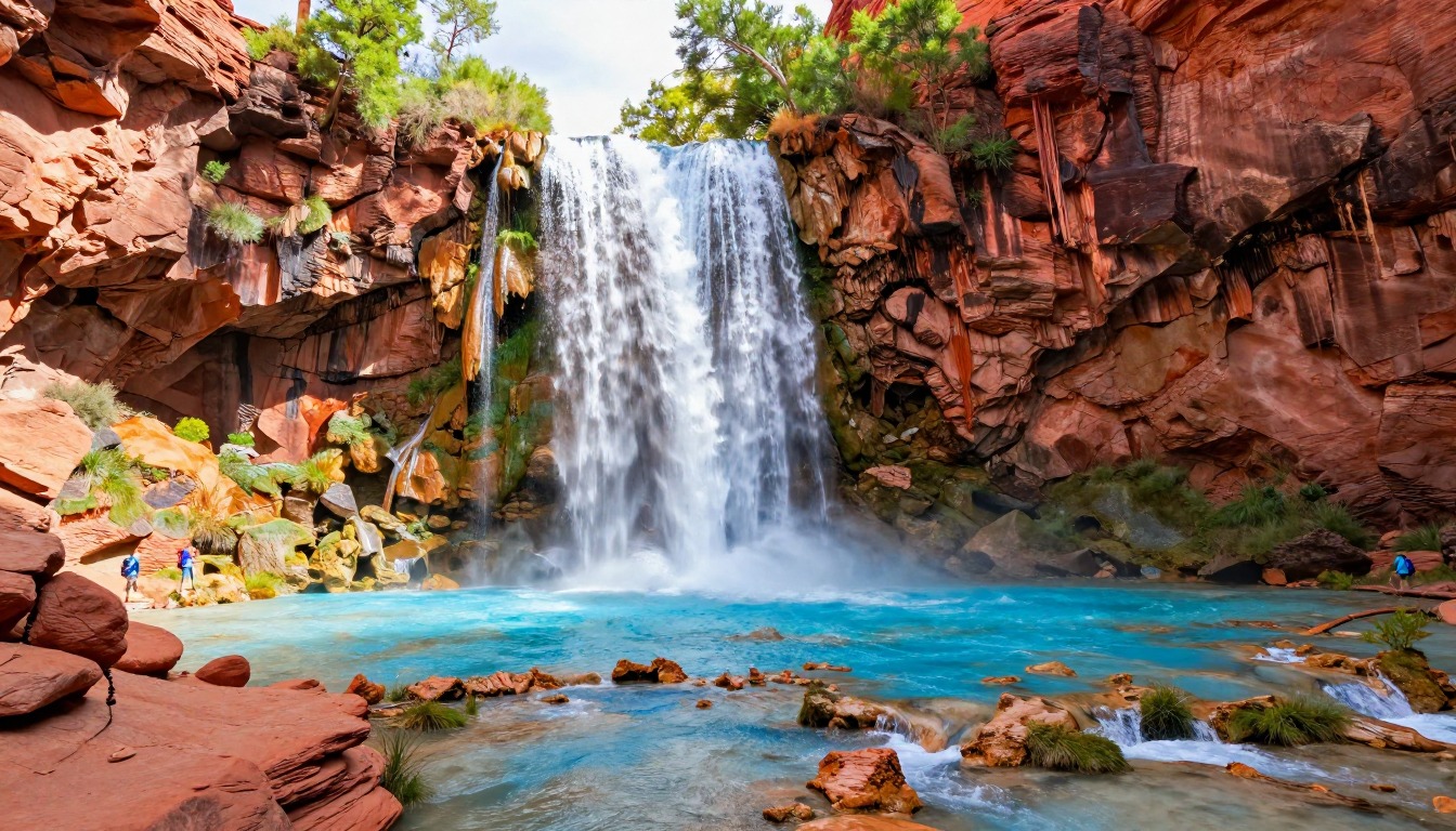 Illustration evoking Havasu Falls — Havasupai