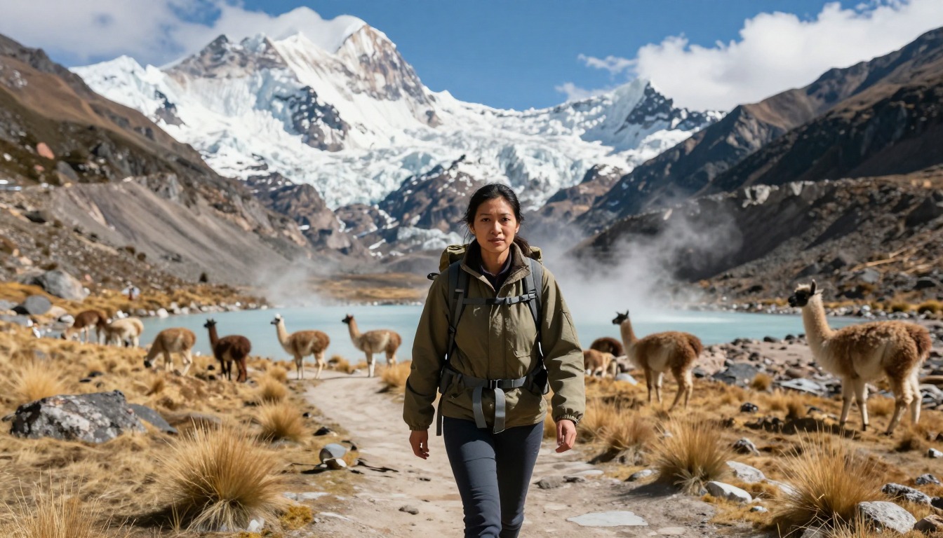 Illustration of the trail at Cordillera Huayhuash Circuit