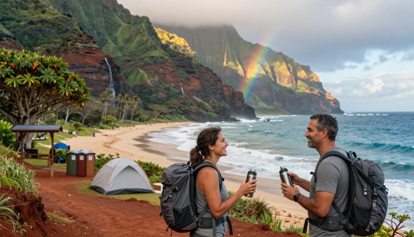 Illustration of a place to stay near Kalalau Trail — Nā Pali Coast