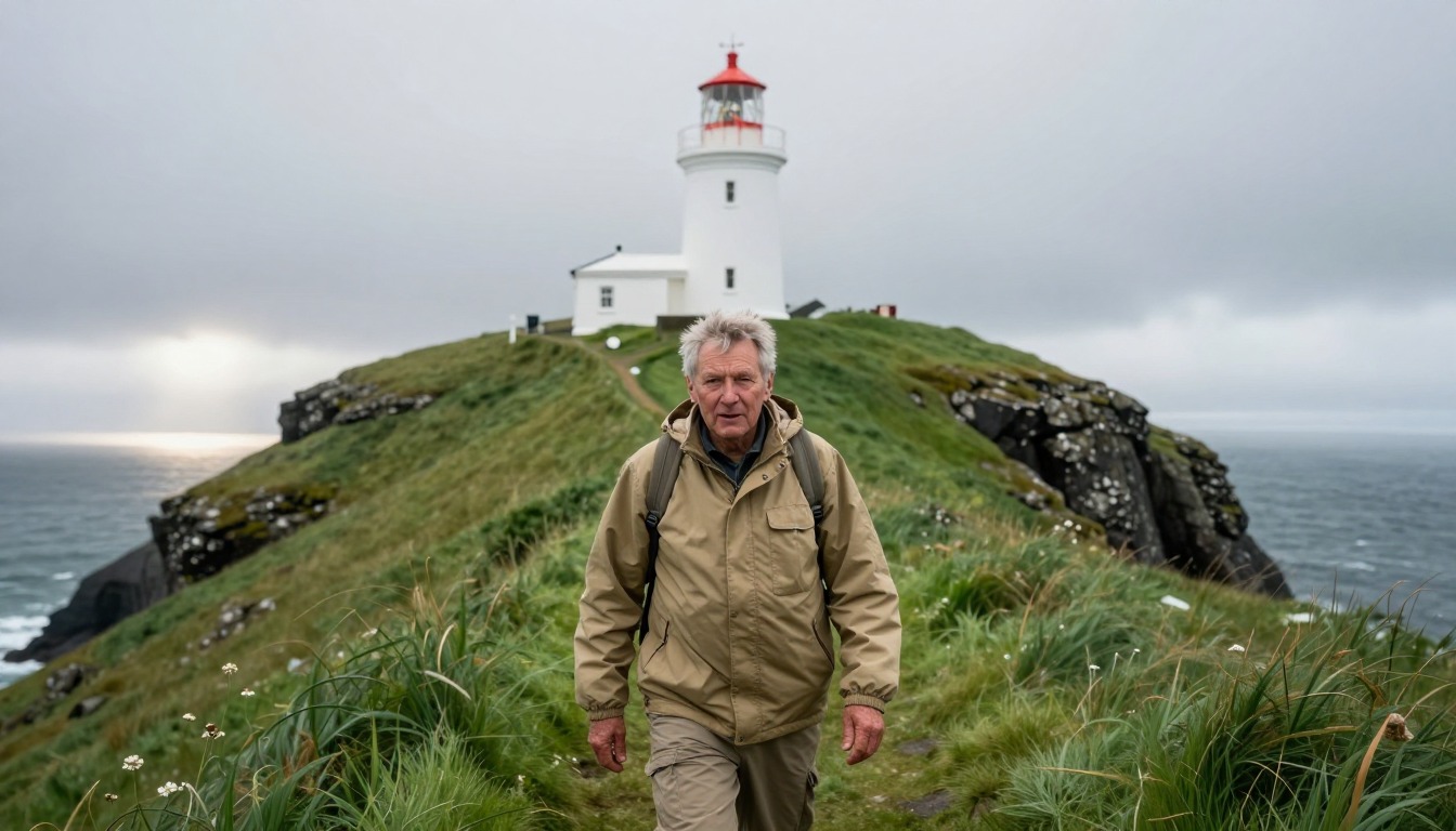 Illustration of the trail at Kallur Lighthouse — Kalsoy
