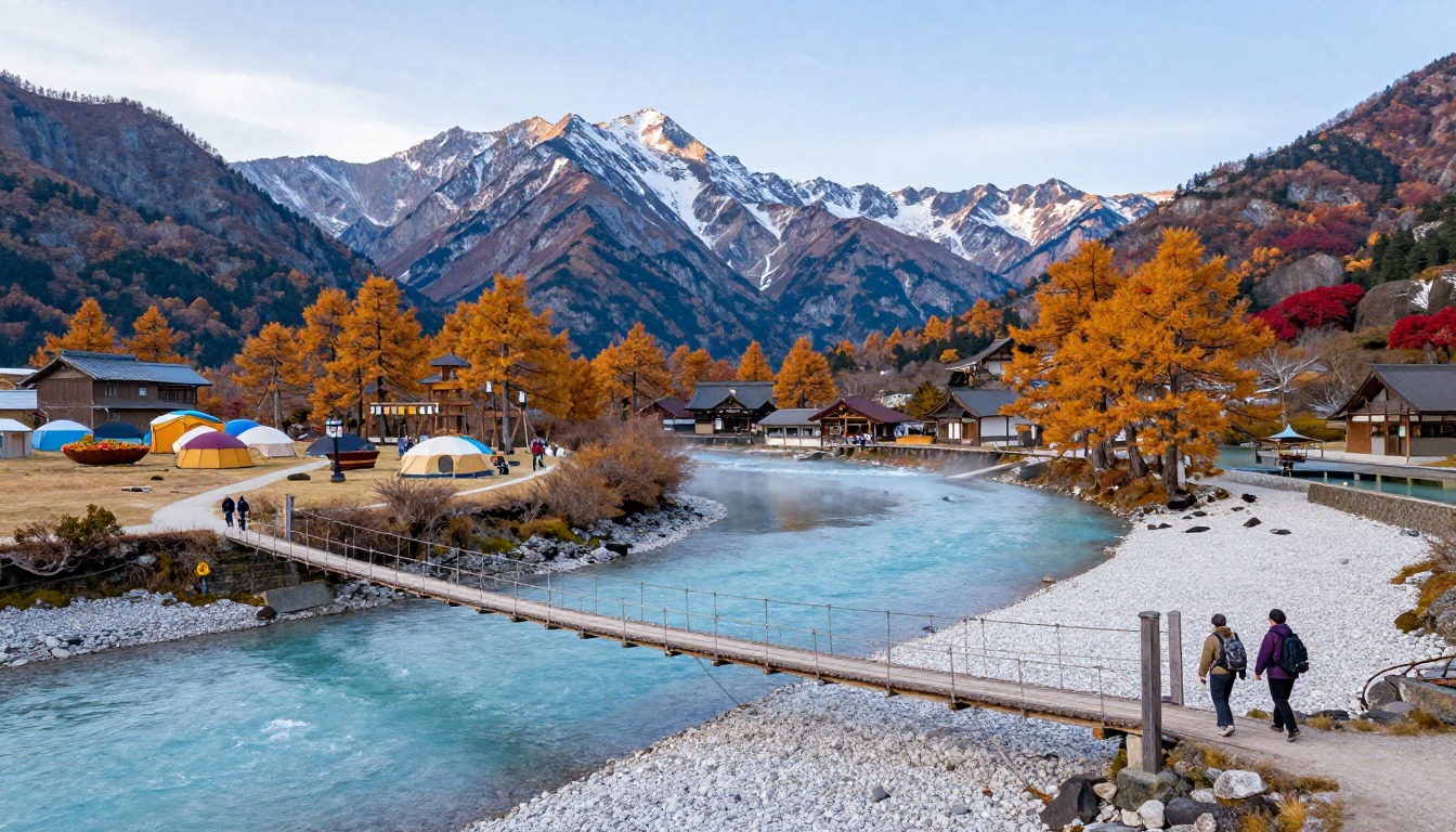 Illustration evoking Kamikochi — Japanese Alps